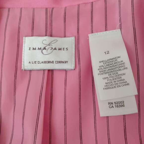 Emma James by Liz Claiborne Pink Linen Jacket 12 - Picture 9 of 10